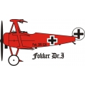 Red Baron Fokker DR.1 Tri Plane Decal/Vinyl Sticker 